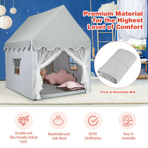 Kids Large Play Castle Fairy Tent with Mat - Indoor & Outdoor