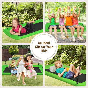 60 Inches Platform Tree Swing Outdoor with  2 Hanging Straps for Infants