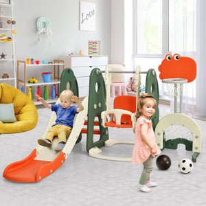 6 in 1 Toddler Slide and Swing Set with Ball Games - Indoor & Outdoor