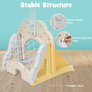 3-in-1 Adjustable Kids Basketball Hoop Sports Set - Adjustable Height