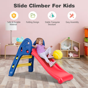 Colorful 2-step folding plastic slide for children, perfect for outdoor play and fun activities.
