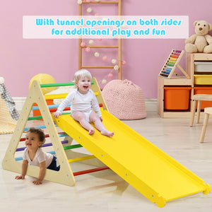 5 in 1 Kids Triangle Climber Play Gym Set with 2 Ramps for Toddlers & Kids