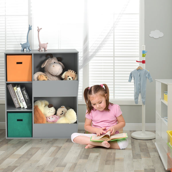 Kids toy storage cabinet shelf organizer in angle 6, perfect for keeping playrooms tidy and organized.