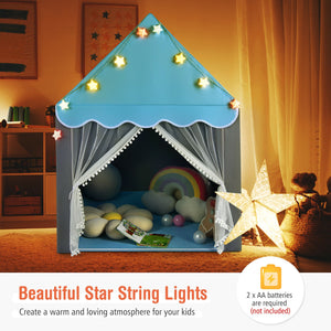 Kids Playhouse Tent with Colorful Star Lights and Mat