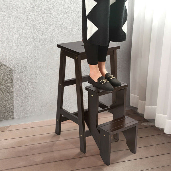 3 Tier Step Stool 3 in 1 Folding Ladder Bench for kids, safe and versatile for playtime and reaching high places.