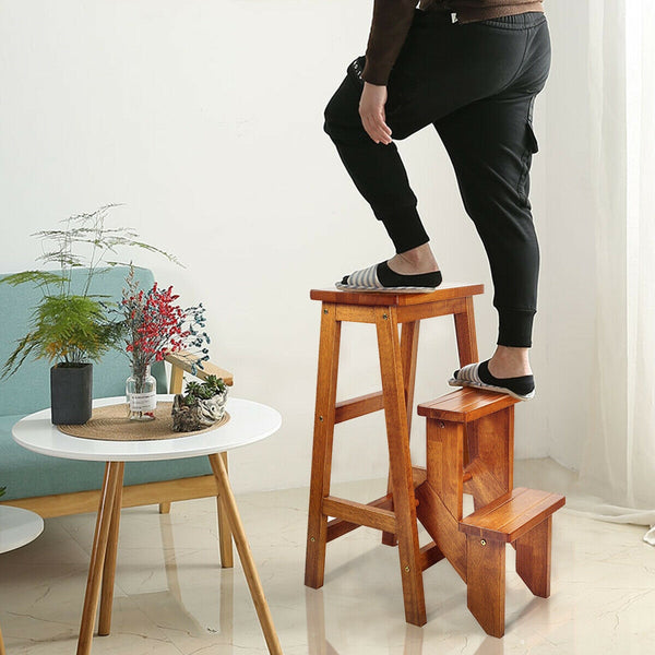 3 Tier Step Stool 3 in 1 Folding Ladder Bench for kids, safe and versatile for home use.