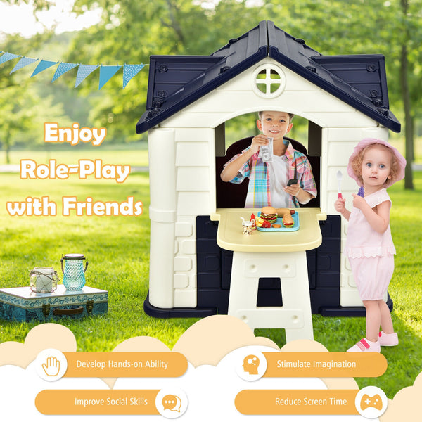 Kid's Playhouse Pretend Toy House For Boys and Girls 7 Pieces Toy Set