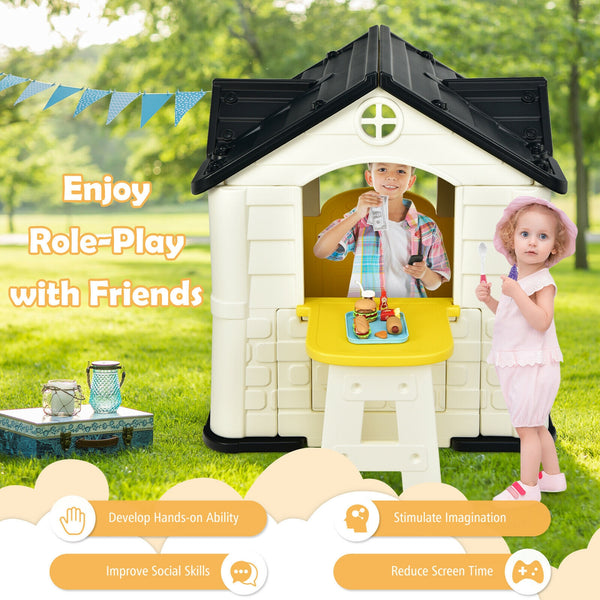 Kid's Playhouse Pretend Toy House For Boys and Girls 7 Pieces Toy Set