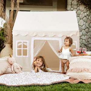 Tiny Land® Playhouse Tent – Natural Cream Indoor Tent for Kids