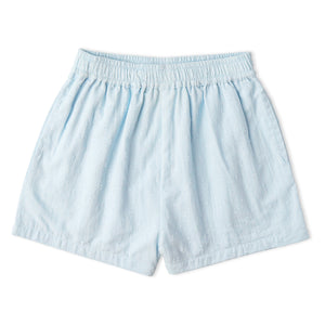 Organic Smocked Top & Shorts Set - Light Blue