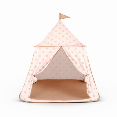 Rainbow Peach Play Tent for kids, perfect for imaginative play and indoor adventures.