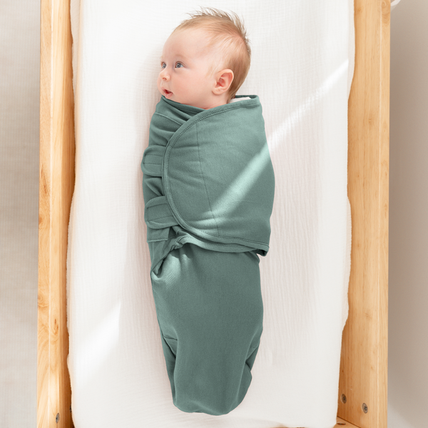 Easy Swaddle Blankets in Stone, Sage, Azul - Pack of 3, perfect for cozy and stylish baby swaddling.