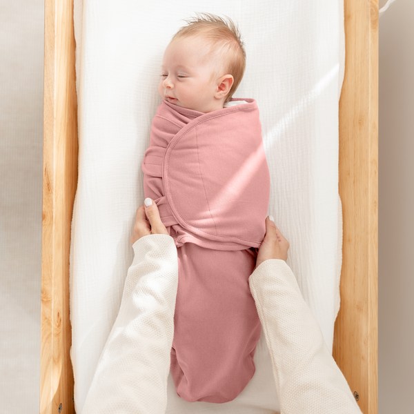 Easy Swaddle Blankets in Blush, Mauve, Mulberry - Pack of 3, perfect for cozy and stylish baby swaddling.