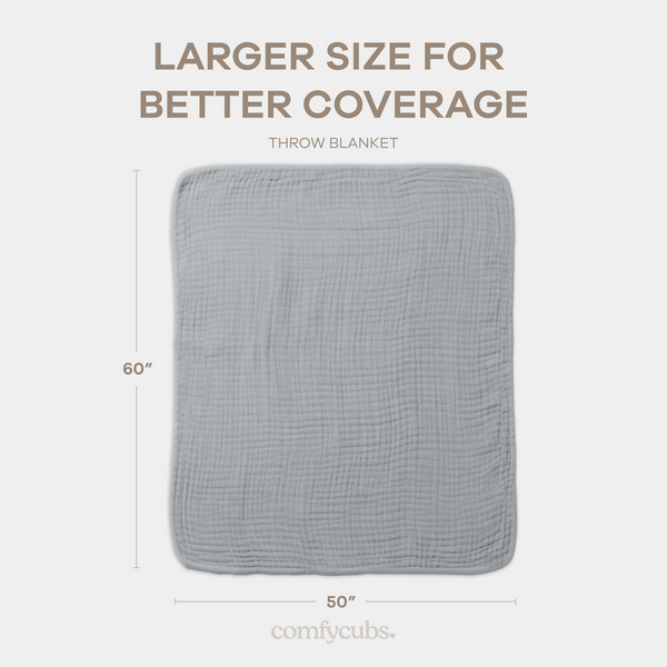 Adult Muslin Blanket in Heather Blue