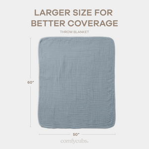 Adult Muslin Blanket in Pacific Blue