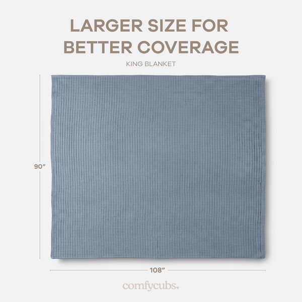 Adult Waffle Blankets in Pacific Blue
