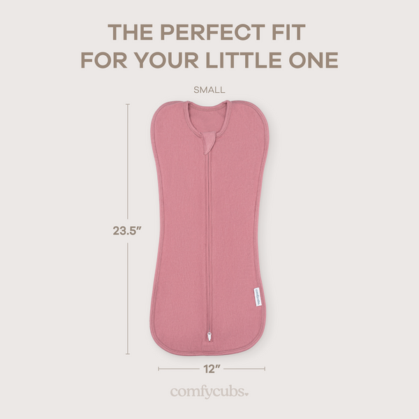 Easy Zipper Swaddle Blankets in Blush and Mauve, perfect for cozy and stylish baby sleep.