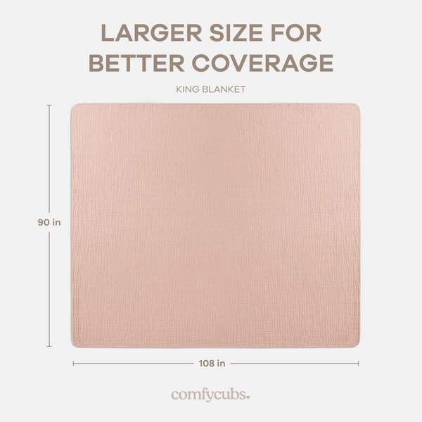 Adult Muslin Blanket in Blush