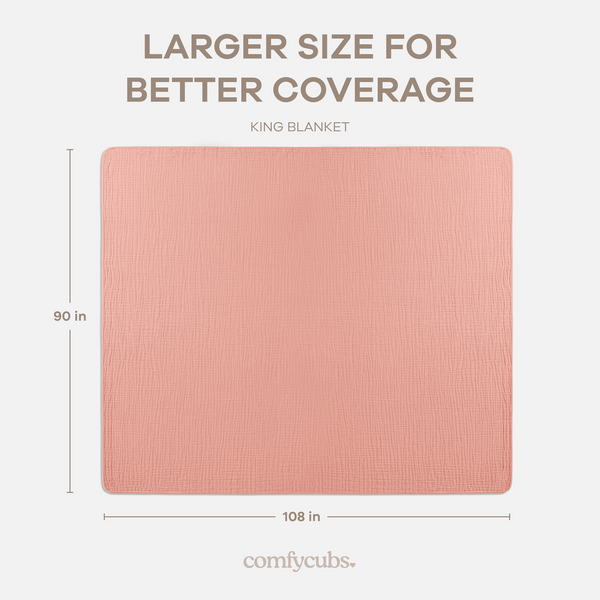Adult Muslin Blanket in Bold Blush