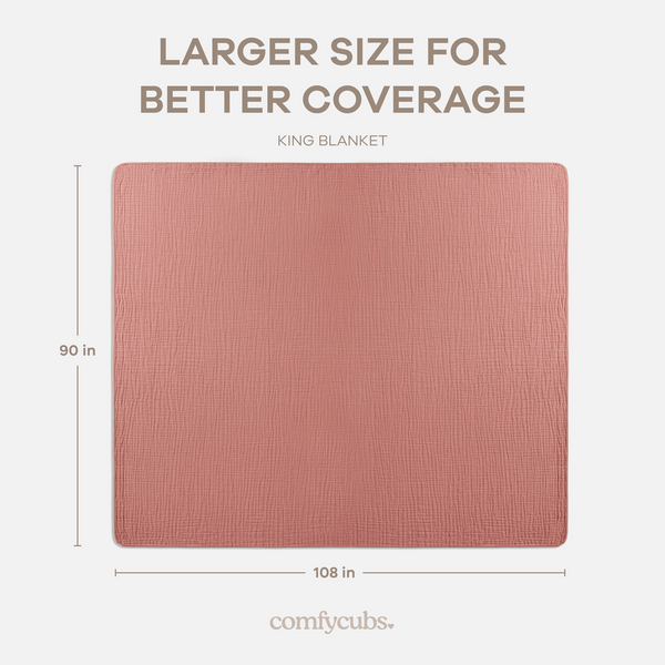 Adult Muslin Blanket in Dusty Rose