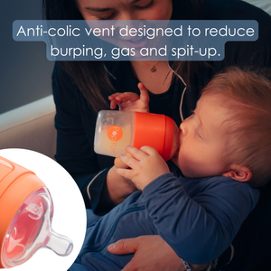 PopYum Baby Bottle Starter Set 4-Pack Orange 5oz 9oz