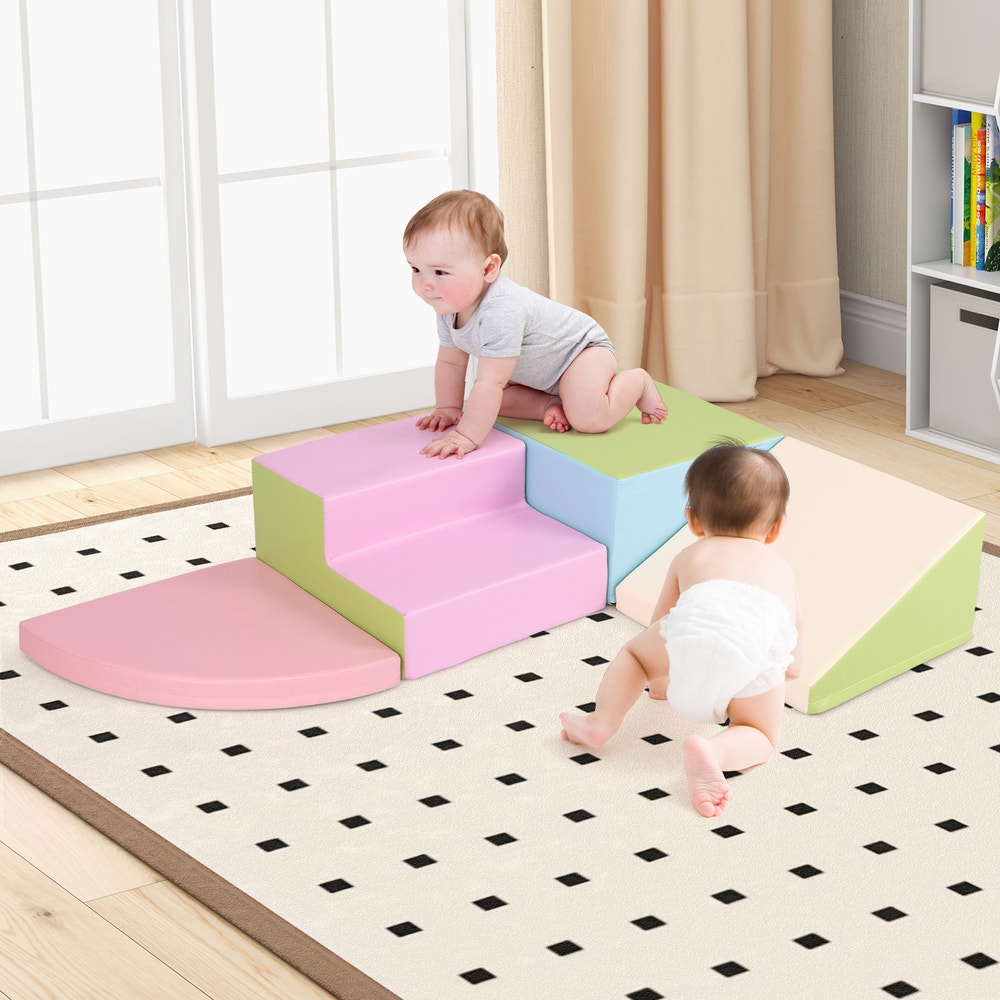 4-Piece Climb and Crawl Foam Block Play Set for Infant Baby for Toddlers & Kids