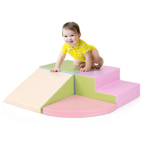 4-Piece Climb and Crawl Foam Block Play Set for Infant Baby for Toddlers & Kids