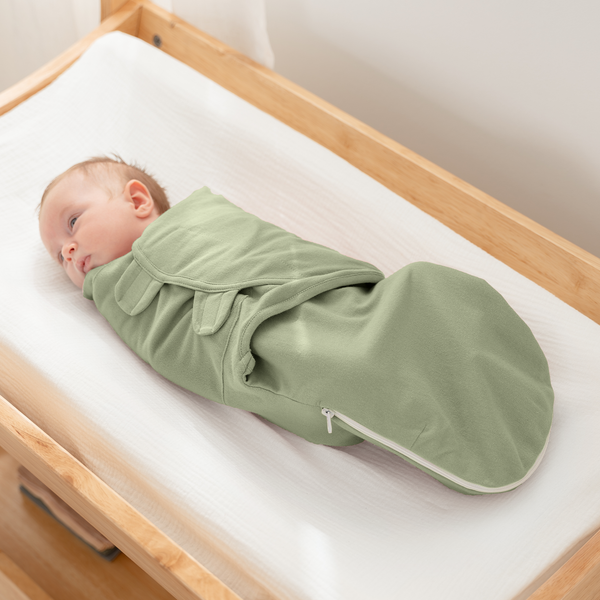 Easy Swaddle Blankets with Zipper in Stone, Sage, Azul
