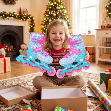 4-Size Adjustable Kids Inline Skates for Beginners Ages 5-7