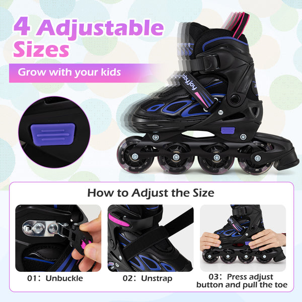 4 Sizes Adjustable Blade Roller with Light-up Wheels for Youth