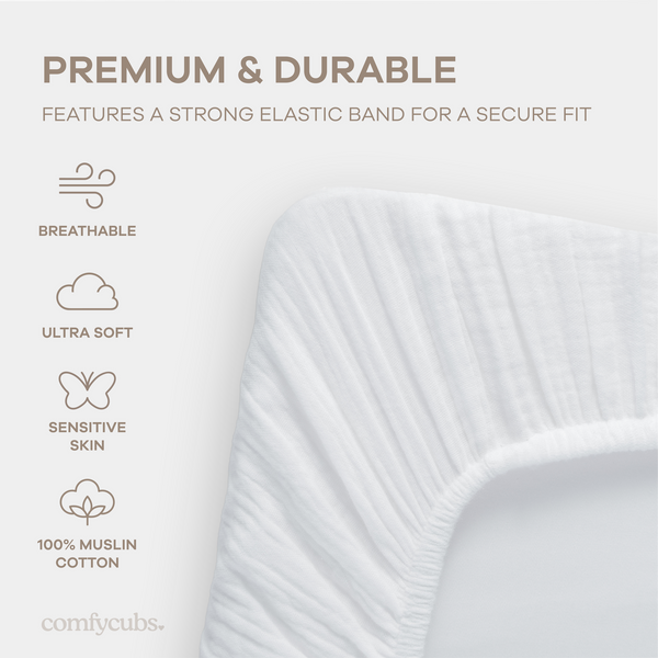 Muslin Fitted Bassinet Crib Sheet