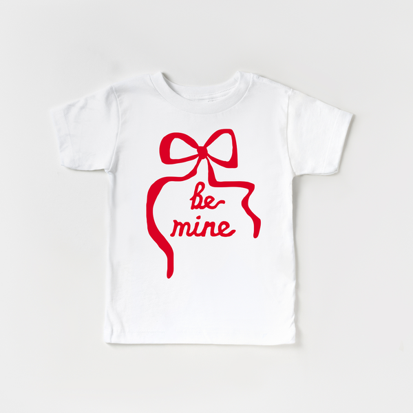 "Be Mine Ribbon baby top in playful angle, perfect for stylish little ones."