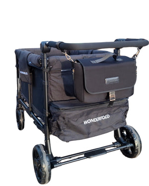 Sarah Wells Deluxe Stroller Caddy Organizer – Insulated, Machine-Washable with Crossbody Strap, Storage Pockets & Luggage Sleeve