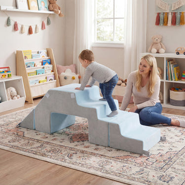 4-in-1 Foam Climbing Blocks Toddler Indoor Climb with Slide for Toddlers & Kids