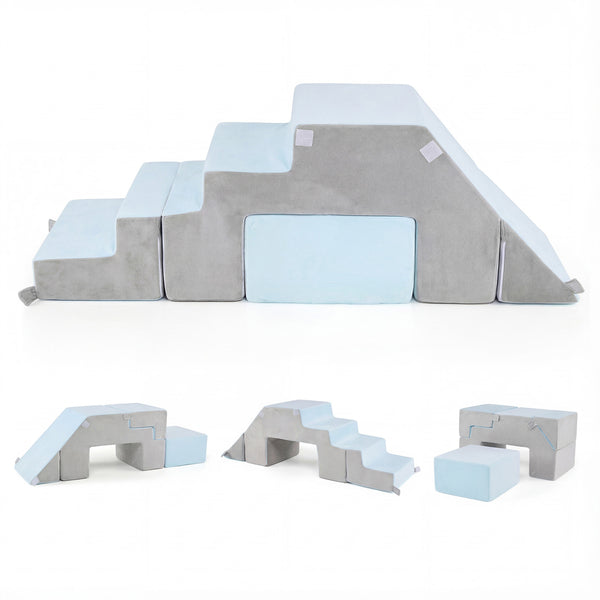 4-in-1 Foam Climbing Blocks Toddler Indoor Climb with Slide for Toddlers & Kids