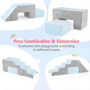 4-in-1 Foam Climbing Blocks Toddler Indoor Climb with Slide for Toddlers & Kids