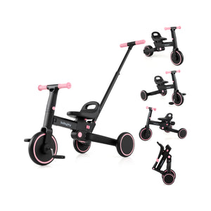 4-in-1 Foldable Toddler Tricycle with Push Handle with Adjustable Seat