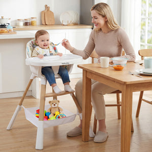 4 in 1 High Chair for Babies Convertible Toddler Highchair-Multicolor