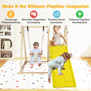 4-in-1 Indoor Jungle Gym with Baby Swing and Climbing Ramp for Infants