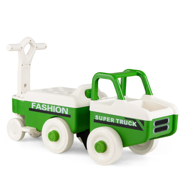 4 in 1 Ride on Push Car with Music and Under-Seat Storage for Boys Girls