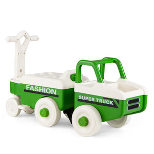 4 in 1 Ride on Push Car with Music and Under-Seat Storage for Boys Girls