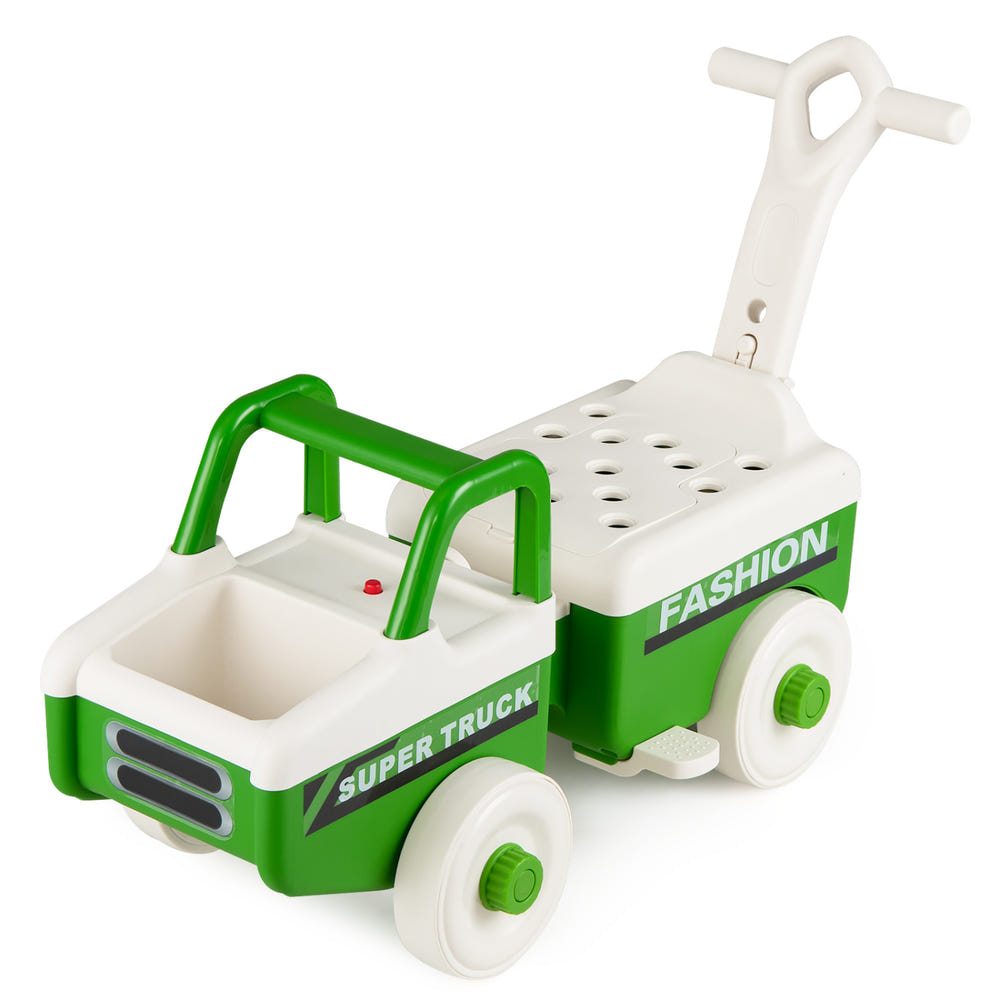 4 in 1 Ride on Push Car with Music and Under-Seat Storage for Boys Girls