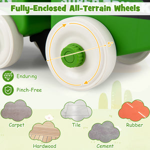 4 in 1 Ride on Push Car with Music and Under-Seat Storage for Boys Girls
