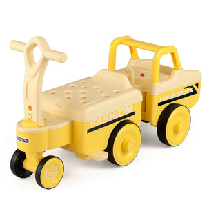 4 in 1 Ride on Push Car with Music and Under-Seat Storage for Boys Girls
