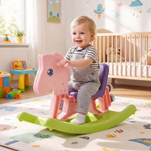 4-in-1 Rocking Horse for Toddlers Ages 12M+ with 4 Universal Wheels