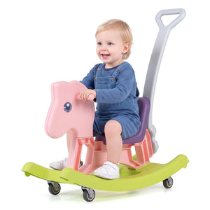 4-in-1 Rocking Horse for Toddlers Ages 12M+ with 4 Universal Wheels
