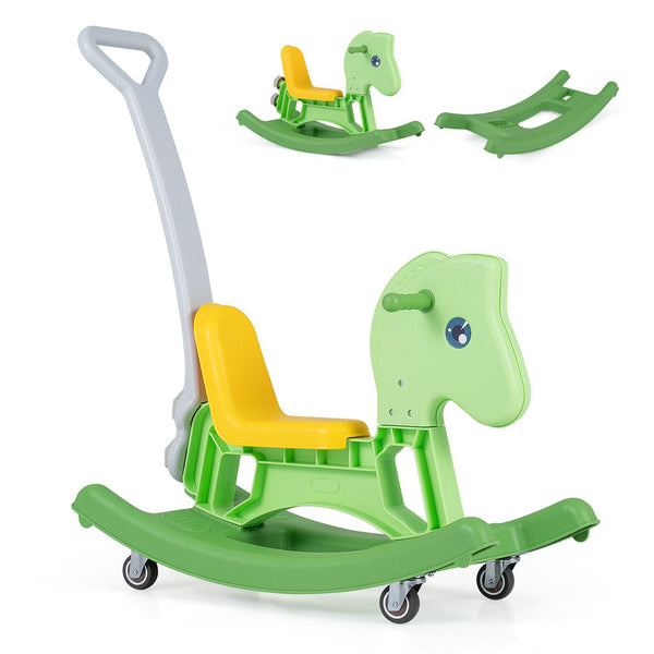 4-in-1 Rocking Horse for Toddlers Ages 12M+ with 4 Universal Wheels