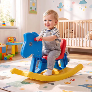 4-in-1 Rocking Horse for Toddlers Ages 12M+ with 4 Universal Wheels