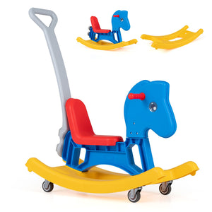 4-in-1 Rocking Horse for Toddlers Ages 12M+ with 4 Universal Wheels