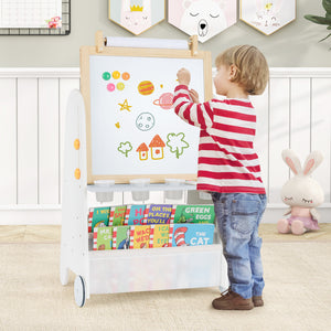 4-in-1 Toddler Activity Table Set with Magnetic Whiteboard and Chalk Board